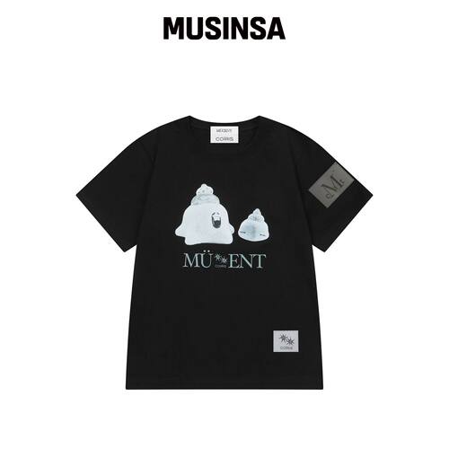 MUCENT MUCENT X COIRIS 马里内侧皮革patch短袖韩国官网直邮进口