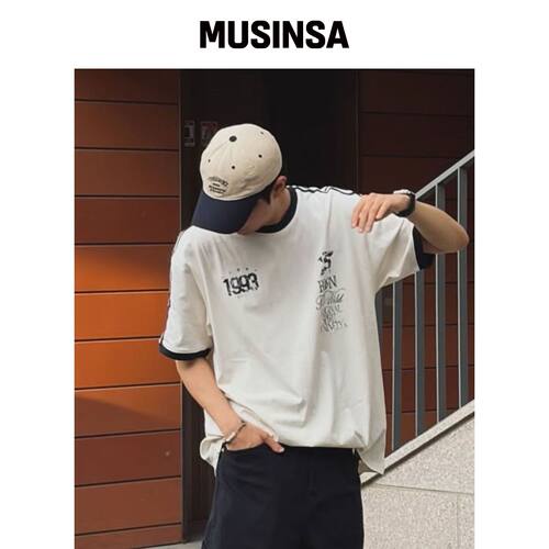 1993STUDIO 93 TRACK RINGER T恤_象牙色 MUSINS韩国官网直邮进口