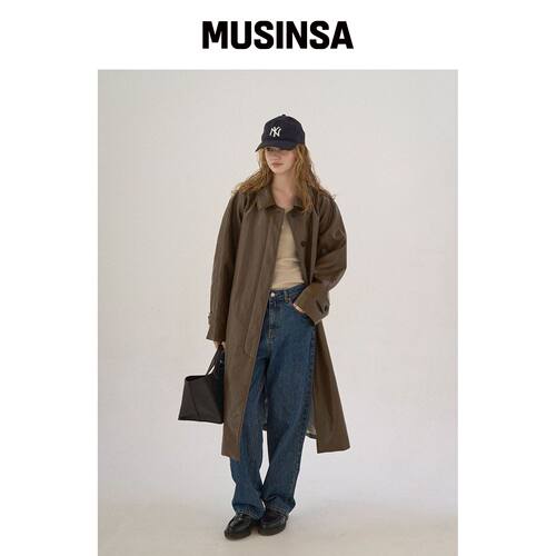 MODESTMOOD 风衣皮革大衣（木棕色） MUSINSA韩国官网直邮进口