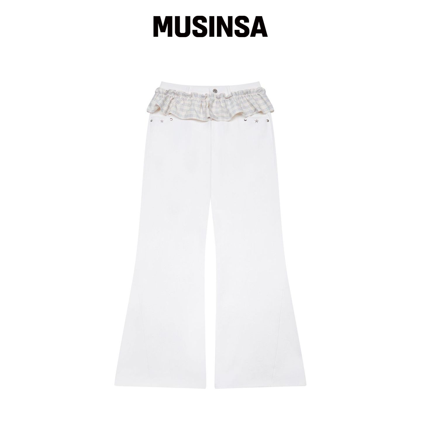 LARTIGENT L19 荷叶边喇叭裤（白色） MUSINSA韩国直邮官方正品