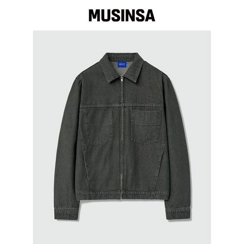 DECET 牛仔拉链夹克 DCJK002D 卡其色 MUSINSA韩国官网直邮进口