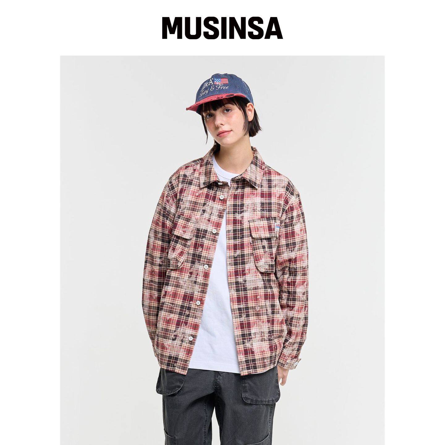 AECA 疲劳检查衬衫-红色 MUSINSA韩国直邮官方正品
