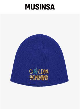 GOLDEN SUNSHINE Sunshine logo 针织帽_蓝色 MU韩国官网直邮进口
