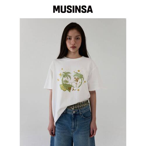 AOPT DREAMY ISLAND T-SHIRT - GREEN MUSINSA韩国直邮官方正品