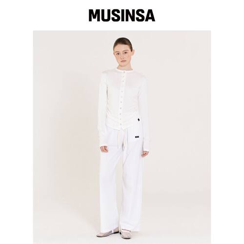 INJIACTIVE Soft Small Logo Sweatpants WHITE韩国官网直邮进口