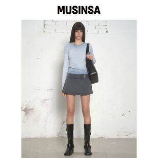 MUSINSA STANDARD WOMAN 女款脏染修身圆领长袖T韩国官网直邮进口