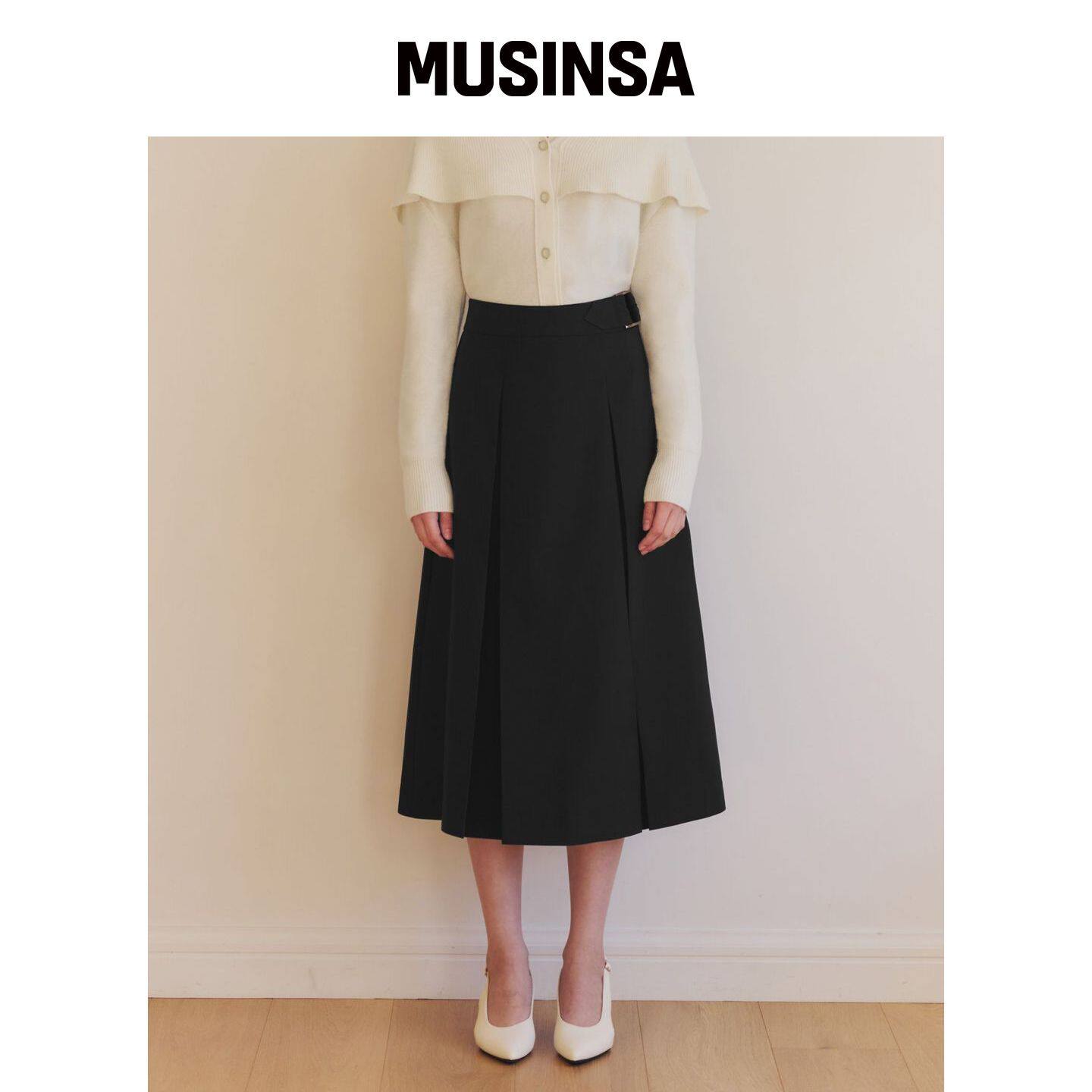 ZEROSTREET 黑色百褶裙 MUSINSA韩国直邮官方正品