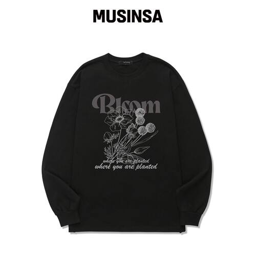 WISSY Bloom 长款T恤 (WLS028) 黑色韩国官网直邮进口MUSINSA