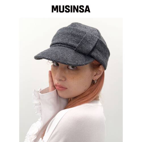 TYPESERVICE 羊毛带扣帽 [炭灰色] MUSINSA韩国直邮官方正品