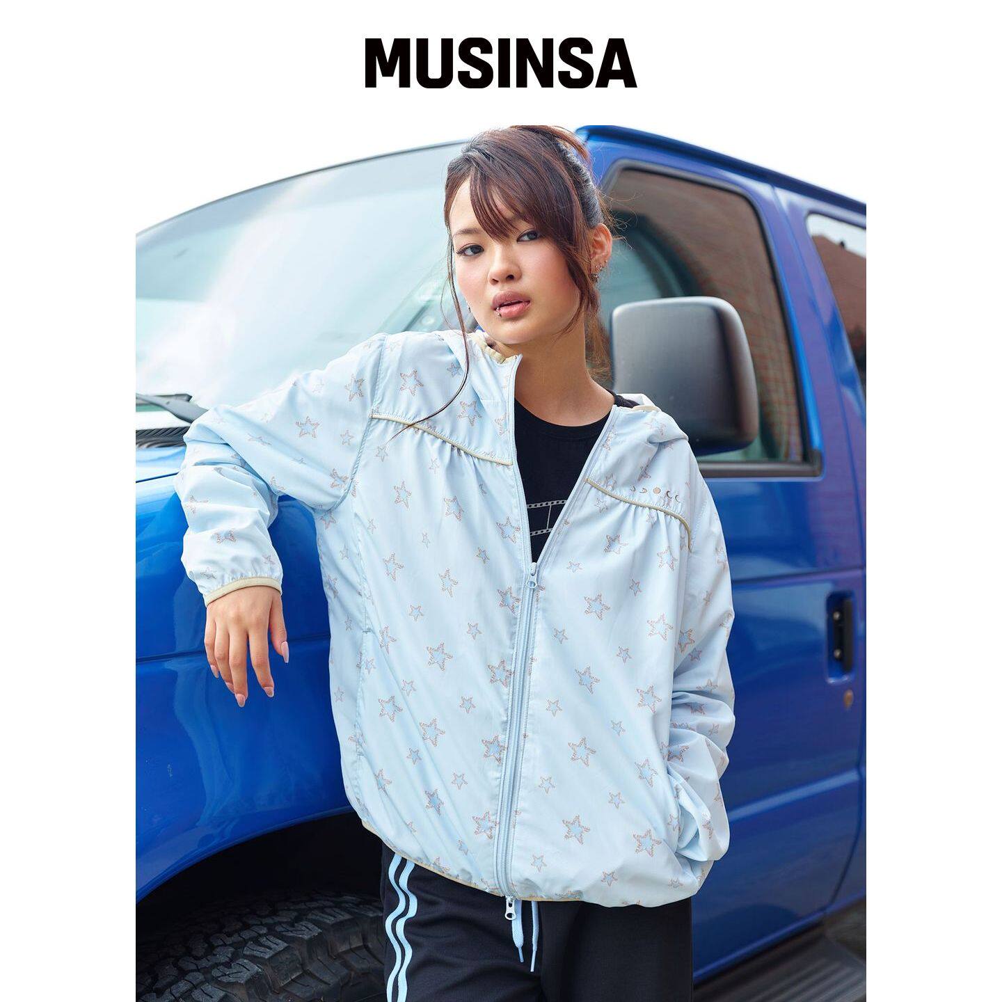 NYXX 褶皱风衣浅蓝色 MUSINSA韩国官网直邮进口