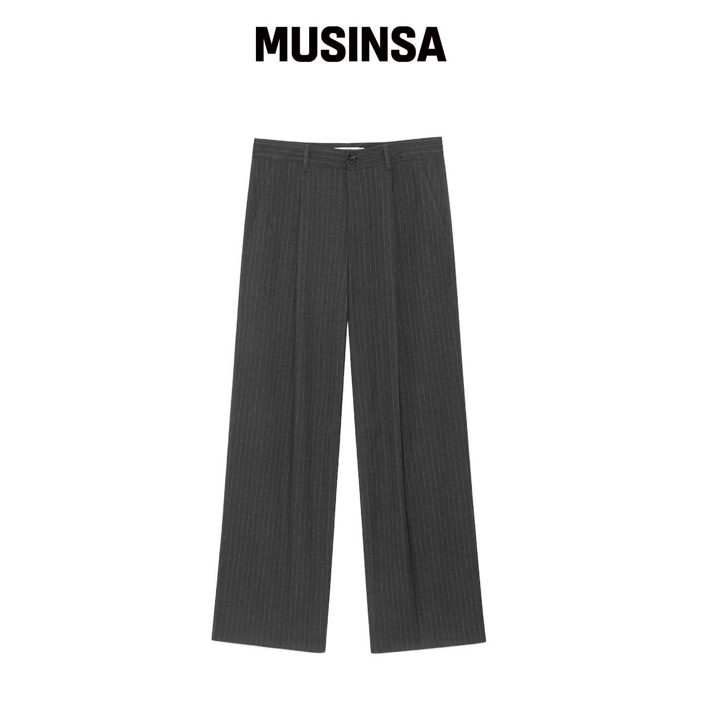 GLOWNY G绅士宽腿条纹裤(灰色) MUSINSA韩国官网直邮进口