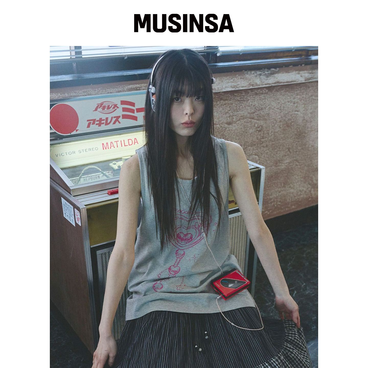 MIHEV 可爱魔法直发夹宽松背带裤 MUSINSA韩国官网直邮进口