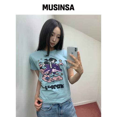 WAIKEI MELLOW DREAM 卡通短袖T恤 SKY蓝 MUSINS韩国官网直邮进口