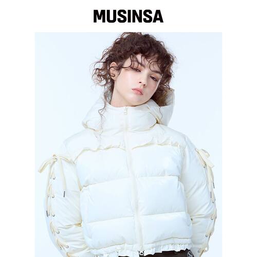 LUVISTRUE AM RIBBON FRILL PUFFER JACKET（象韩国官网直邮进口