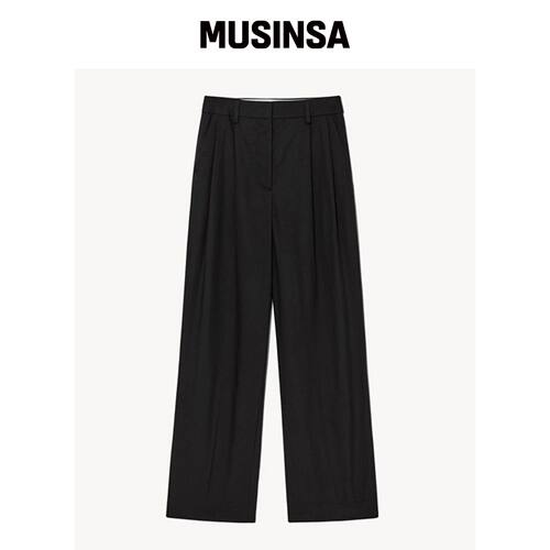 RIDIFI CUFF WOOL FABRIC TROUSERS_BLACK韩国官网直邮进口