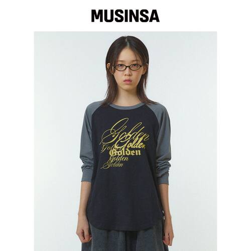RETRIEVER CLUB SCRIPT RAGLAN 长袖衫 [黑色]韩国官网直邮进口