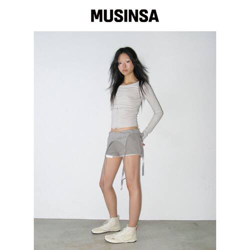 41PRAY 灰色分层短裤 MUSINSA韩国直邮官方正品