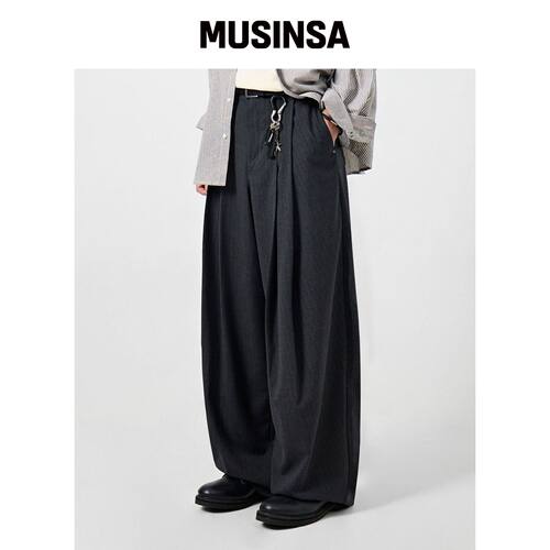 DIMITRI BLACK 宽松西装裤条纹通勤风MUSINSA韩国直邮官方正品