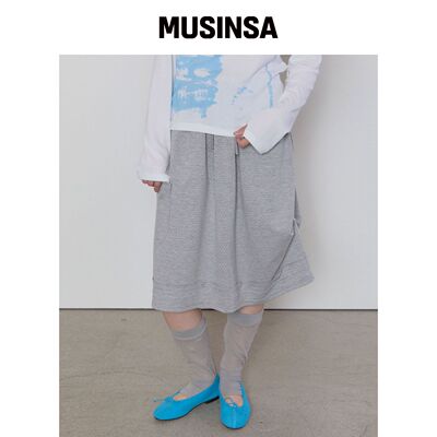 TYPESERVICE 口袋抽褶半裙（灰色） MUSINSA韩国官网直邮进口