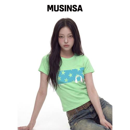 GRAVER LOADING 女款修身短袖T恤_2色 MUSINSA韩国官网直邮进口
