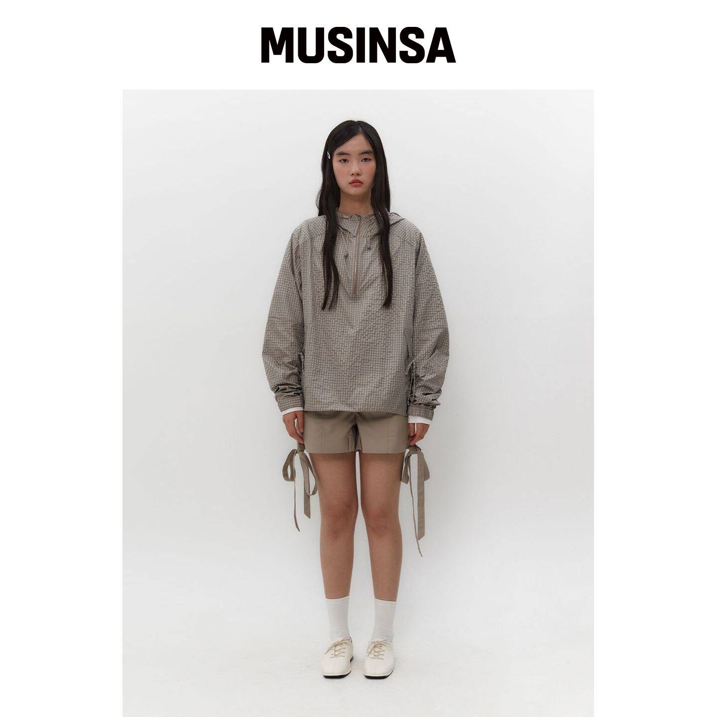 TUOMIO 格纹轻薄连帽外套[米色] MUSINSA韩国官网直邮进口