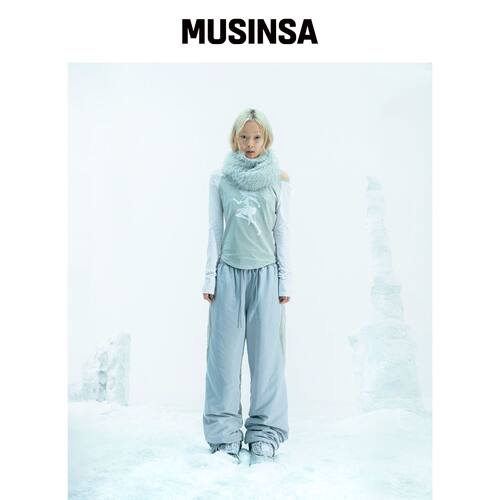 OJOS 绒里尼龙裤 / 灰色 MUSINSA韩国官网直邮进口