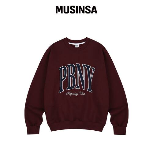 PAPERBOY PBNY 卫衣-酒红色 MUSINSA韩国官网直邮进口