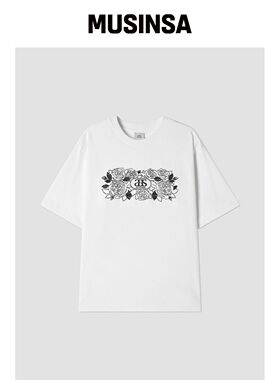 ANNEHEARTS Rosevine Path Graphic T Ivory韩国官网直邮进口