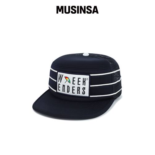 WKNDRS AP LOGO PILLBOX CAP (NAVY)韩国官网直邮进口MUSINSA
