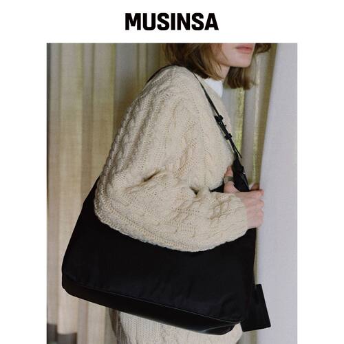 OVHEE Flume Nylon Hobo Bag_Hobo包_黑色 MUSIN韩国官网直邮进口