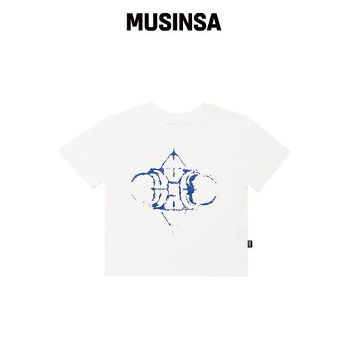 HOUSE ROCK CLUB ROCK LOGO CROP TEE - WHITE韩国官网直邮进口