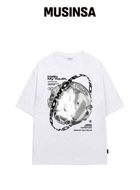 ODDSTUDIO ODSD 世界图案宽松T恤 - 白色韩国官网直邮进口