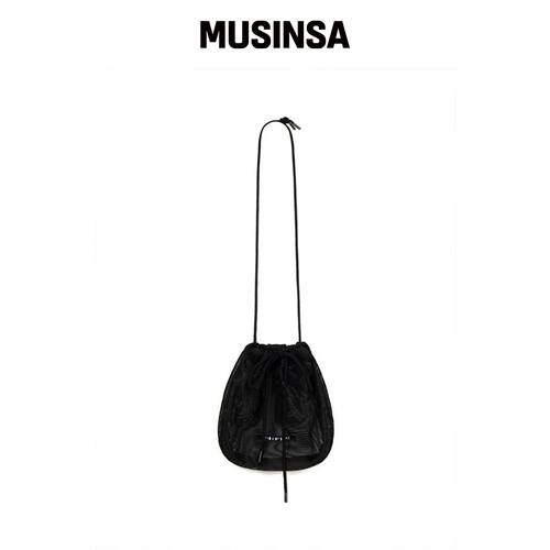 THREE TO EIGHTY MESH STRING MINI POUCH 黑色韩国官网直邮进口