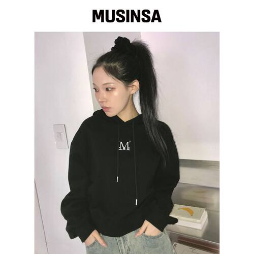 MUCENT YOND 金属标志连帽T恤（男女通用） MUSI韩国官网直邮进口