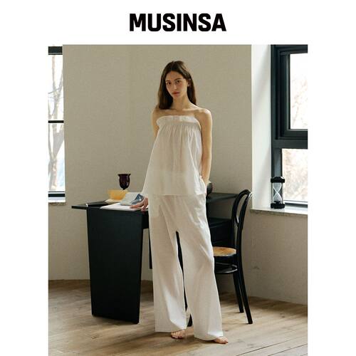 ATEMPO TUBE TOP PAJAMA SET_ivory韩国官网直邮进口MUSINSA