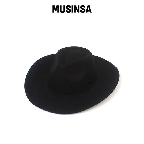 UNIVERSAL CHEMISTRY 牛仔风羊毛黑色软呢帽 MUS韩国官网直邮进口