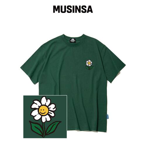 TRIPSHION SINGLE FLOWER LOGO T恤 - 绿色韩国官网直邮进口