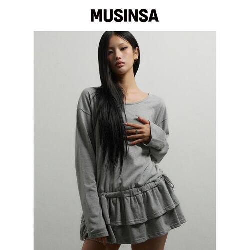 CHICKS 褶边层叠长袖混色上衣 MUSINSA韩国直邮官方正品