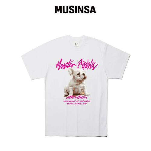 MONSTER REPUBLIC FRNCH PINK T恤 WHITE MUSINS韩国官网直邮进口