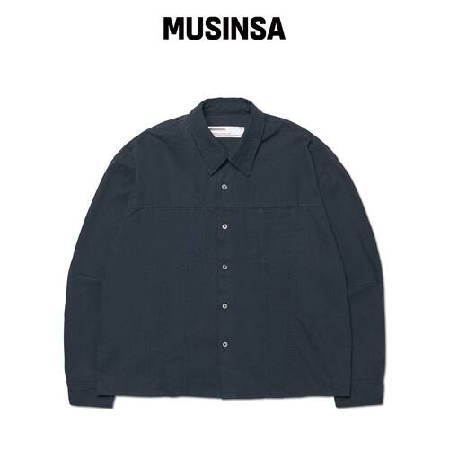 NOMANUAL M.L 短款衬衫 - 深藏青色 MUSINSA韩国官网直邮进口