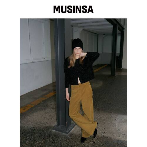 108POUND 闪亮蓬松开衫_黑色 MUSINSA韩国官网直邮进口