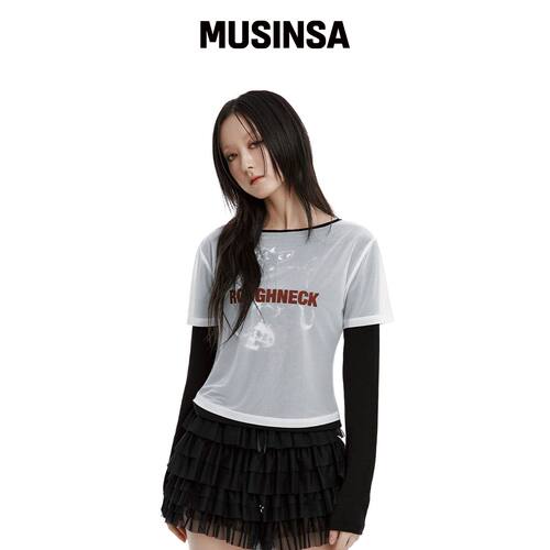 ROUGHNECK 双层透视长袖上衣 MUSINSA韩国直邮官方正品