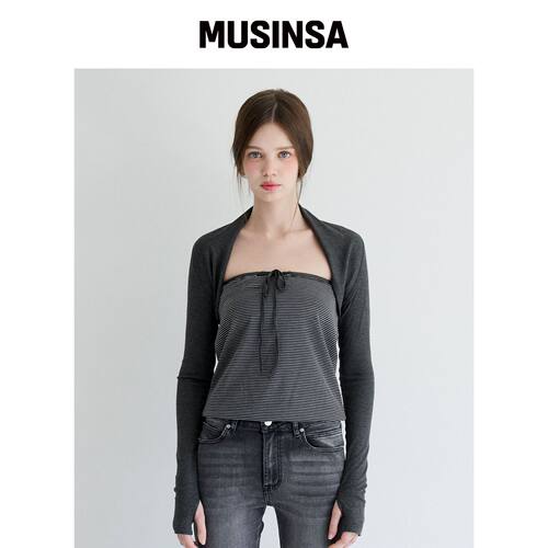 ALKI ALKA 舒芙蕾上衣（炭灰色） MUSINSA韩国直邮官方正品