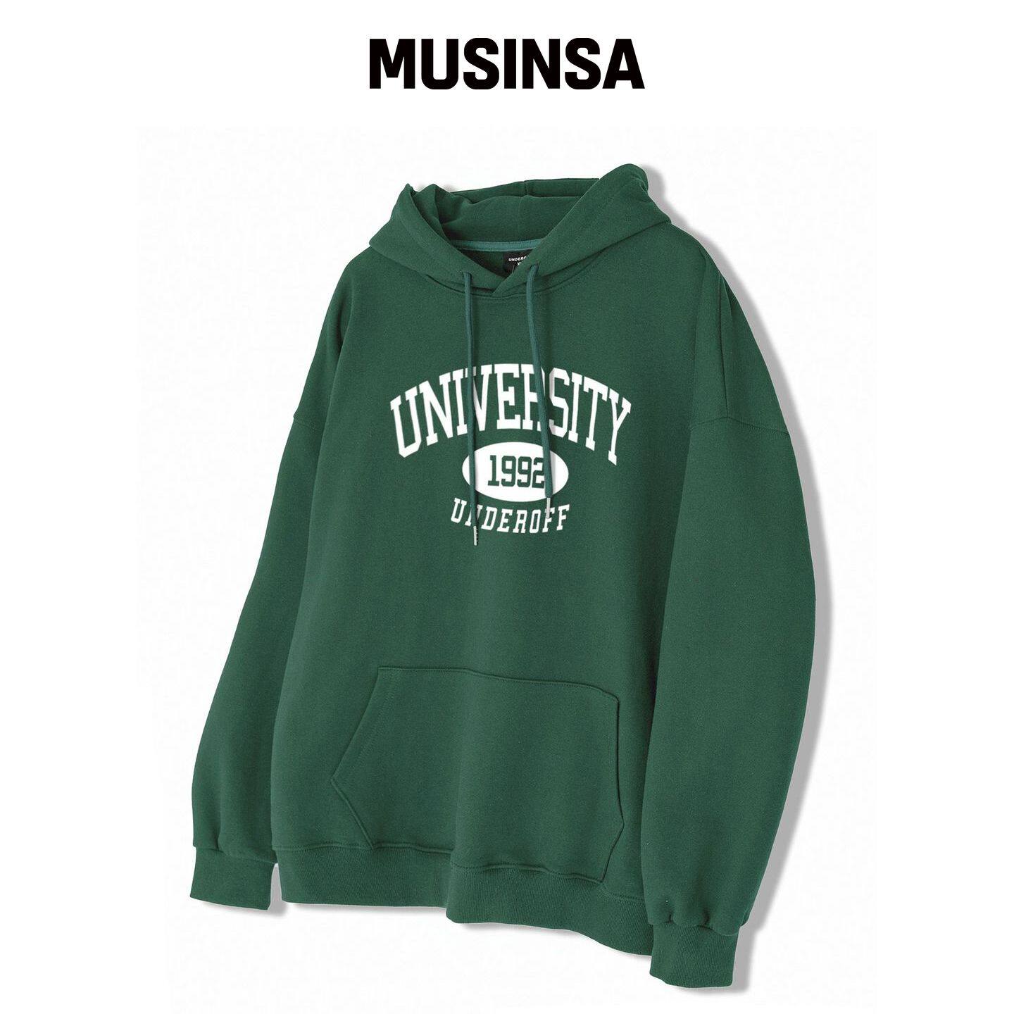 UNDEROFF 正品休闲大学连帽卫衣 绿色 MUSINSA韩国直邮官方正品