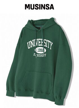 UNDEROFF 正品休闲大学连帽卫衣 绿色韩国官网直邮进口