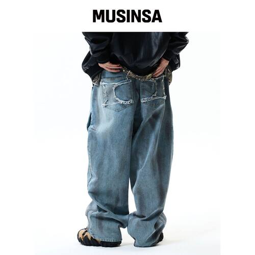 CRITIC 脏水洗牛仔裤 浅蓝色 MUSINSA韩国直邮官方正品