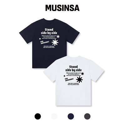 UNION GARMENTS BY SIDE 宽松版短袖T恤 4色 MUS韩国官网直邮进口