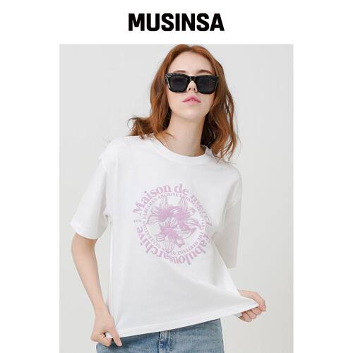 LA MAISON STUDIO WOMEN'S LISSE 抓绒短款T恤 W韩国官网直邮进口