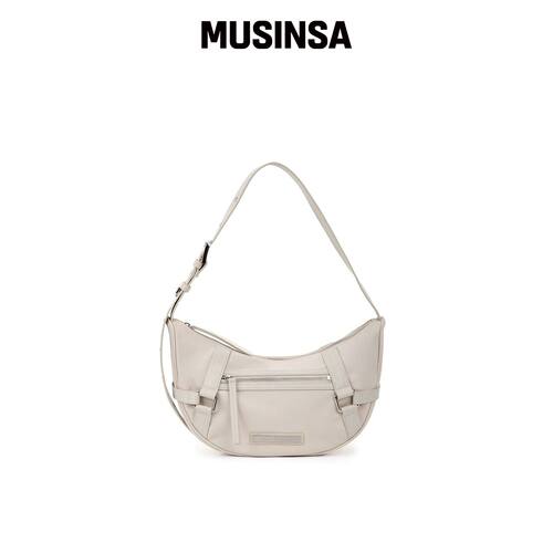 MATIN KIM FABRIC ARC HOBO BAG IN LIGHT GREY韩国官网直邮进口