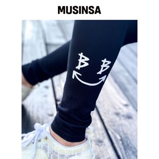BLACKBLOND 比比迪比比笑标志leggings（黑色/白韩国官网直邮进口